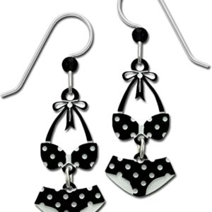 Earrings Black and White Polka Dot Bikini
