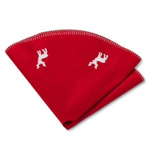 Red Tree Skirt with Deer