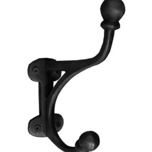 Very Large Cast Iron Coat Hook - Harness Hook Powder Coated Black