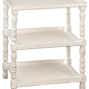 White Side Table with Three Shelves