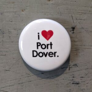 I -heart- Port Dover pin white  green