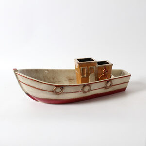 Red Boat Ceramic Table Decor