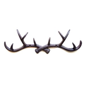 Cast Iron Crossed Antlers Coat Rack