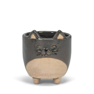 Small Grey Cat Planter