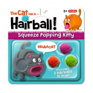 The Cat Has A Hairball Squeeze and Pop Toy grey