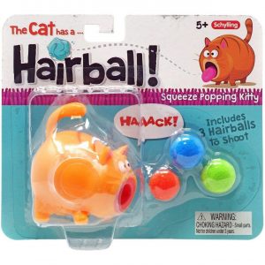 The Cat Has A Hairball Squeeze and Pop Toy orange