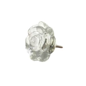 Rose Knob Clear Glass