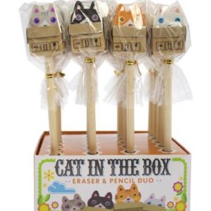 Cat in Box Pencil and Eraser