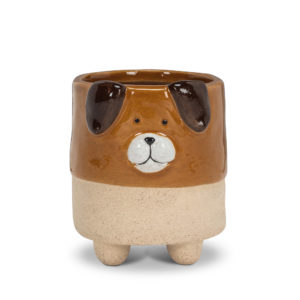 Brown Dog on Legs Planter Small