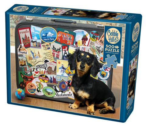 Dachshund Round the World 500 Piece Puzzle