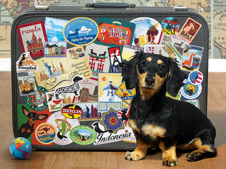 Dachshund Round the World 500 Piece Puzzle - Image 2