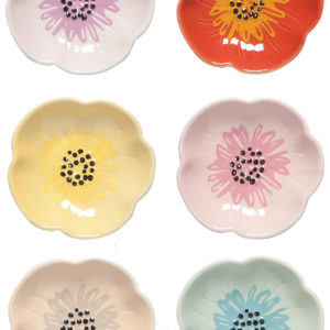 Pinch Bowl Set/6 Flowers