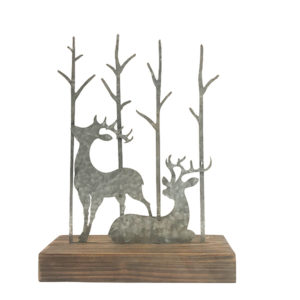 Wood and Metal Christmas Home Decor (Deer and Trees)