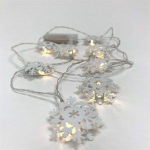 Metal Snowflake Garland with LED Lights