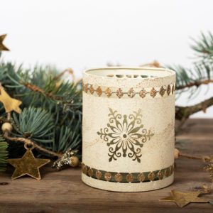 Metal Tealight holder with Glass GOLD