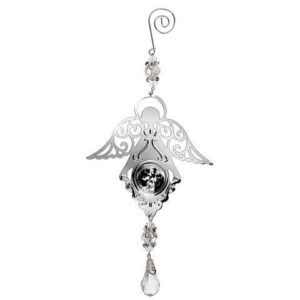 3D SILVER METAL ORNAMENT - ANGEL WITH BELL