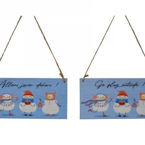 SNOWMEN SIGN "GO PLAY OUTSIDE"