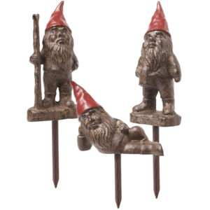 Gnome Stake W/Red Hat Cast Iron