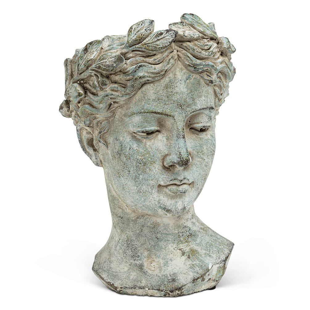 Large Woman Goddess Head Planter