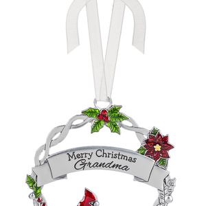 Round "Merry Christmas Grandma" Ornament