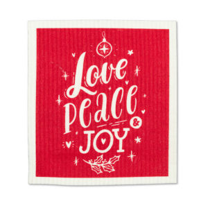 Love Peace Joy Swedish Dishcloth