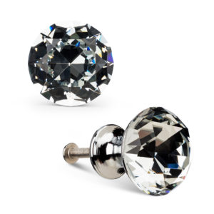 Flat Cut Crystal Pull Knob 1.0 inch