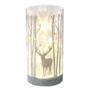 LGLED Frosty Reindeer Glass Cylinder