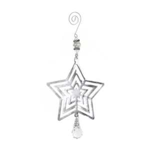 Flat Silver Metal Ornament - Star