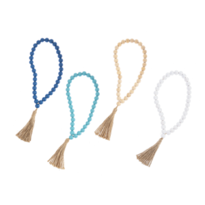 Waterside Wood Beaded Loop with Tassel (Asst Colours)