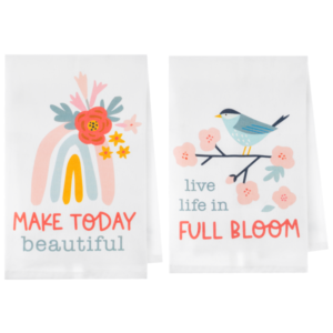 Inspirational Rainbow/Bird  Tea Towel  ASST