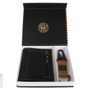 Men's Wallet/Keyring 2pc gift box Black & Brown