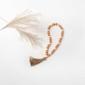 Wood Bead Loop w/ Tassel