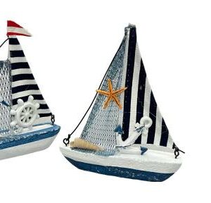 Sailboats with fishnet,Anchor,starfish,seagull,ship wheel  Asst