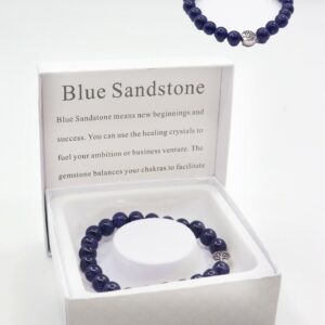 Blue Sandstone Bead Bracelet