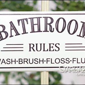 Bath Rules tin sign  14" X 7"