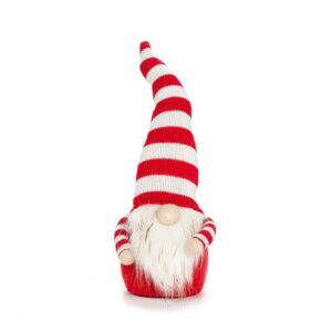 Red/Wht Striped Hat Gnome