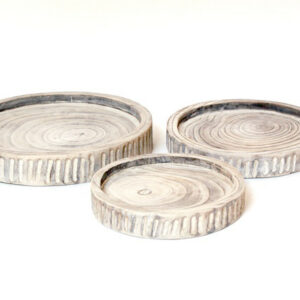 Wooden ROUND DISH SMALL WW 9"