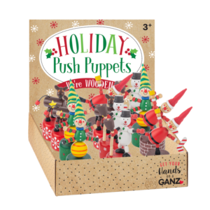 push up puppets wooden 4" Holiday