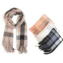 Scarf Winter plaid coral