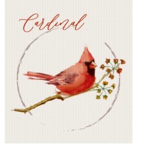 Single Cardinal Swedish Dishcloth