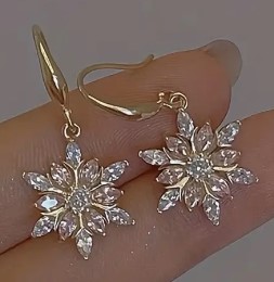 Fashion Earrings gold snowflake