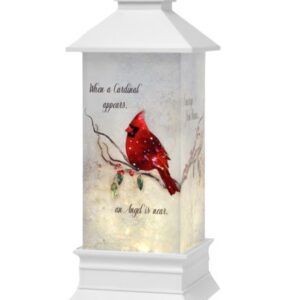 Lantern LED Light Up Bereavement Shimmer Cardinal