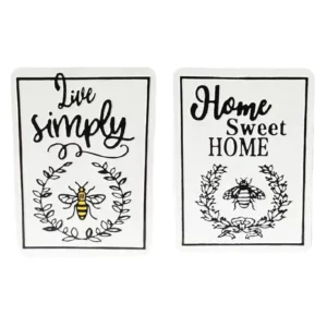 Metal Bee sign LIVE SIMPLY