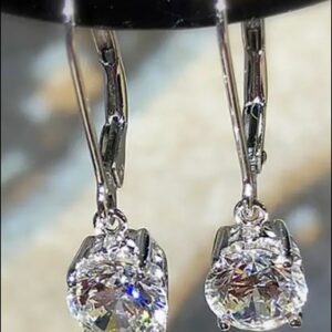 Drop  Inlaid Zircon Minimalist Copper Earrings