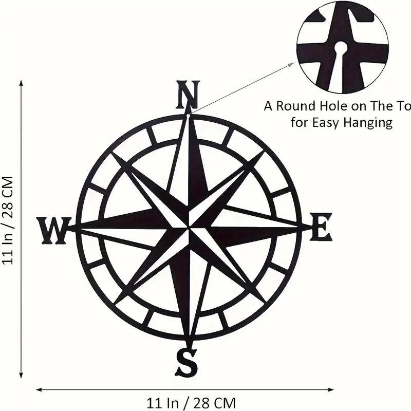 Metal Decorative Nautical Compass Wall Decor - Image 2