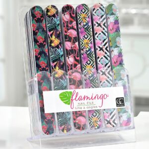 Flamingo Design Emery Board, 6 Asst styles