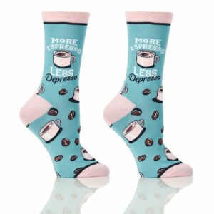 Women's Crew Socks- More Espresso Less Depresso