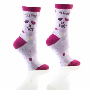Women's Crew Socks- In Wine We Trust