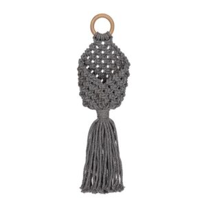 Macrame wall pouch small grey