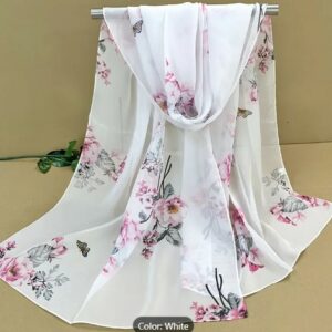 Scarf white and pink